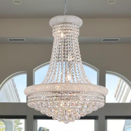 TMAFON Modern Crystal Chandelier Light Fixtures - D23.6 inch, 10