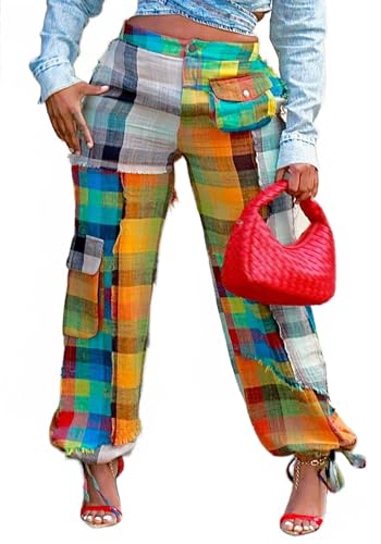 Unybwonn Women's High Waist Cargo Pants Fashion Straight Wide Leg Sweatpants Baggy Y2K Pants with Multiple Pockets