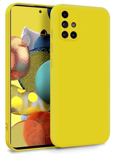 MyGadget Coque pour Samsung Galaxy A51 5G - Case Silicone Souple & Soft Doublure Microfibre - Cover TPU Protection Extra Fine & Légère Jaune
