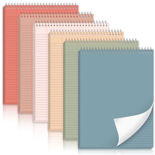gisgfim 6Pcs Morandi Top Spiral Notebooks 8.5x11 College Ruled Steno Pads