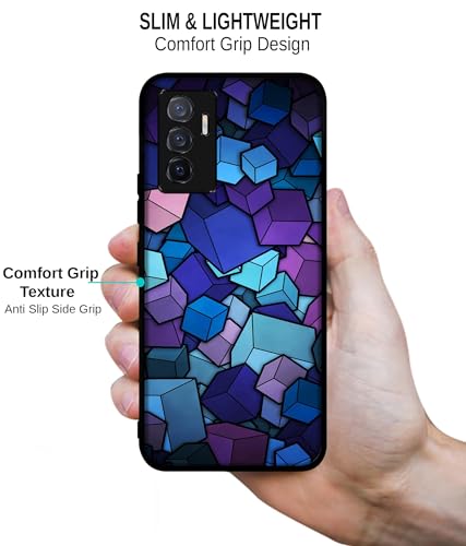 Image of Color Box Design Premium 2D Printed Metal Back Case Cover for Vivo V23E 5G / Y75 4G