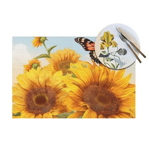 Sets de table tissés en PVC lavables pour protéger des taches - 7