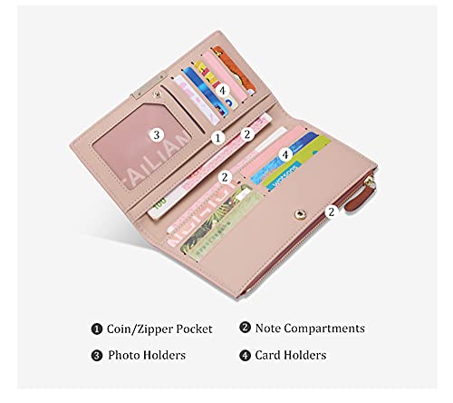 Mokoze Red Wallet Women, Leather Wallet with Zipper Magnetic Closure Double Fold Wallet for Gift Giving, Daily Life, Travel and Business Occasions3