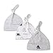 mini eggs Baby Beanie Knoten Hut 3 Pack Baby Mütze Neugeborene Beanie Knoten Hüte Baumwolle Einstellbar Kappe für Baby Unisex Mädchen Jungen 0-6 Monate 07