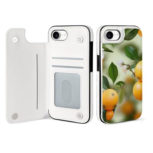 Étui portefeuille iPhone 16 SE4 housse clapet cuir fentes cartes motif fleurs