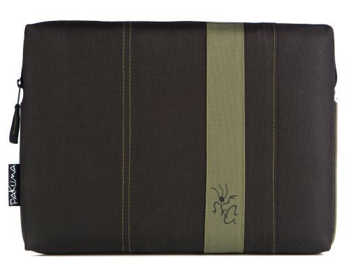 Pakuma ECO Cocoon Black & Green Protective Padded Sleeve for up to 10.2 inch Netbooks and iPad. Made with Recycled Materials