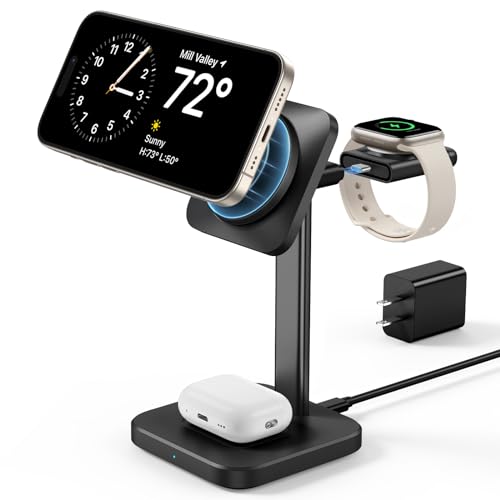 ESR 3 in 1 Wireless Charging Station for Apple[Certified] Portable Apple Watch Charger & MagSafe...