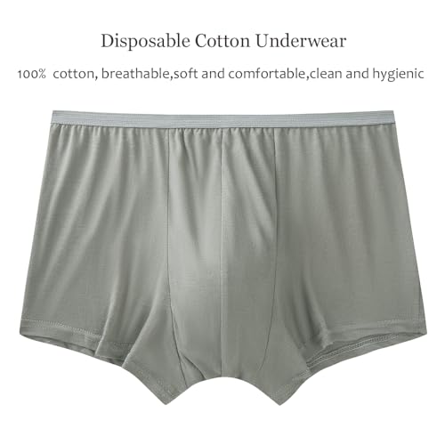 Men’s Disposable Underwear for Travel-Hospital Stays- 100% Cotton boxer-briefs(8pk)4