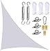 QDY -Voiles De Pare-Soleil Triangulaires À Angle Droit De Jardin avec Kit De Fixation, Auvents De Pare-Soleil Imperméables À 98% De Bloc UV pour La Pelouse Extérieure,5x5x7.1m