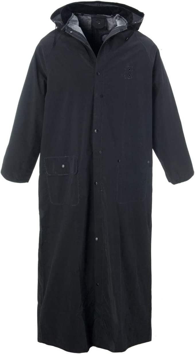 Cordova RC35B60L Renegade .35 MM PVC/Polyester, Black 2-Piece Riding Coat, Leg Straps, Corduroy Collar, Ventilated Back/Underarms, 60" Length, Detachable Hood, Large image 4
