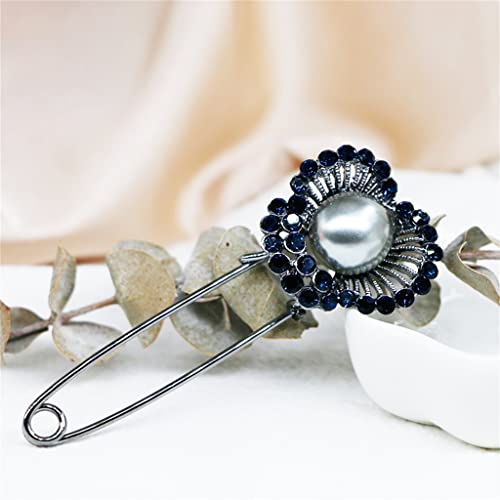 Grande épingle vintage en perles de nacre, broche de vêtement haut de gamme