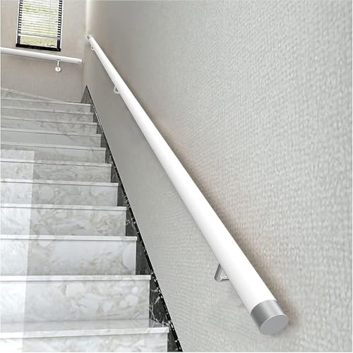30-600cm Wooden Handrail with Brackets, Non-Slip Stair Railings Support Rod, Against The Wall Elderly and Children's Loft Grab Bar Kit for Indoor Hospital Home (A, 50cm)