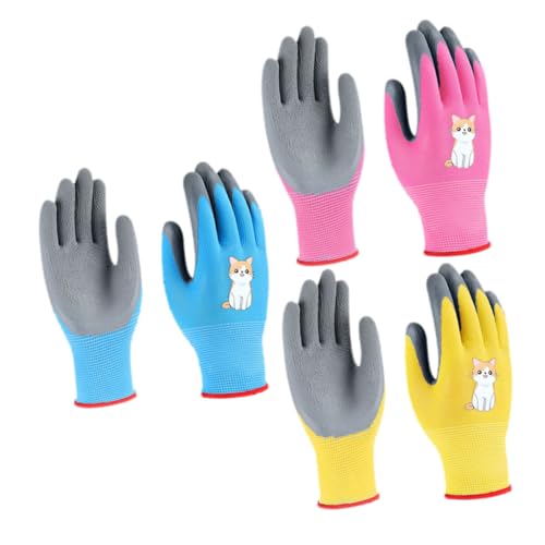 Gogogmee Kids Gardening Gloves 3 Pack Small Size Cut Resistant Durable Easy-on/off for Garden Household Use