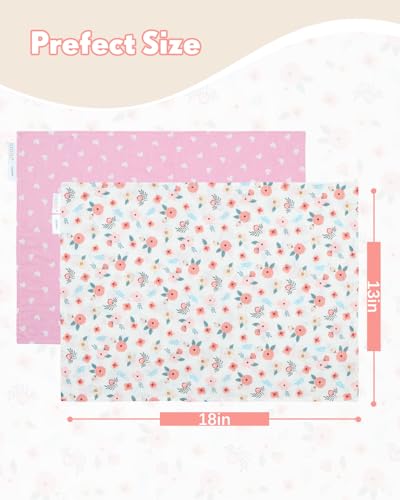 Image of ALVABABY Toddler Pillowcases 2 Pack Organic Cotton Kids Pillow Cover Fit 13 inchx 18 inch or 12 inchx20 inch Envelope for Girl Boy Travel