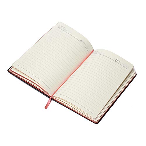 Image of COI Diary Black UNDATED Notebook- Elegant Faux Leather A5 to Do List Planner to Nourish Your Daily Appointment with Pen.