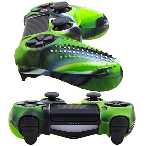 Image of PSS Studded Dots Silicone Rubber Gel Customizing Cover for PS4 /slim /Pro Dualshock 4 Controller Soft Silicone Case Cover Gel Skin Protective for PS4 Wireless Controller (Green Como Dot)