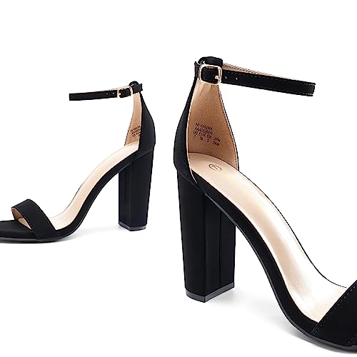 Image of DREAM PAIRS Women's Hi-Chunk High Heel Pump Sandals | High Heels, Pump Sandals, Buckle