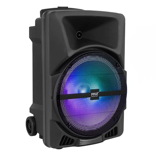 Pyle Bluetooth PA System – 800W Peak Portable Party Speaker with Rechargeable Battery, Mic Inputs & LED Lights, Powerful Bass & Clear Treble for Karaoke, Fitness, Outdoor Events & Gatherings