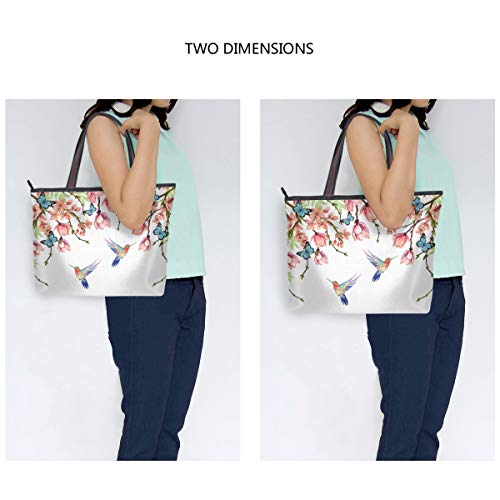 Qmxo Summer Floral Hummingbird Butterfly Handbags And Purse For Women Tote Bag Large Capacity Top Handle Shopper Shoulder Bag #TOP7