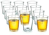 Clear Shot Glasses (Set of 12) 2 Ounce: Durable Heavy Base Shooter Glass for Whiskey, Cognac, Brandy, Tequila, Vodka | Great Party Booster for Many Occasions Birthday, Weddings, Housewarming