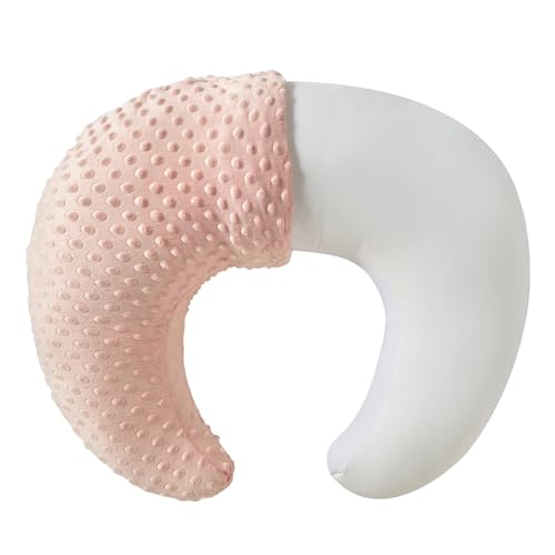 QUENESS Extra Large Nursing Pillow and Positioner, Breastfeeding, Bottle Feeding, Baby Sitting Support, Tummy Time Support for Baby Boys and Girls, Propping Baby Pillow (Lightpink)