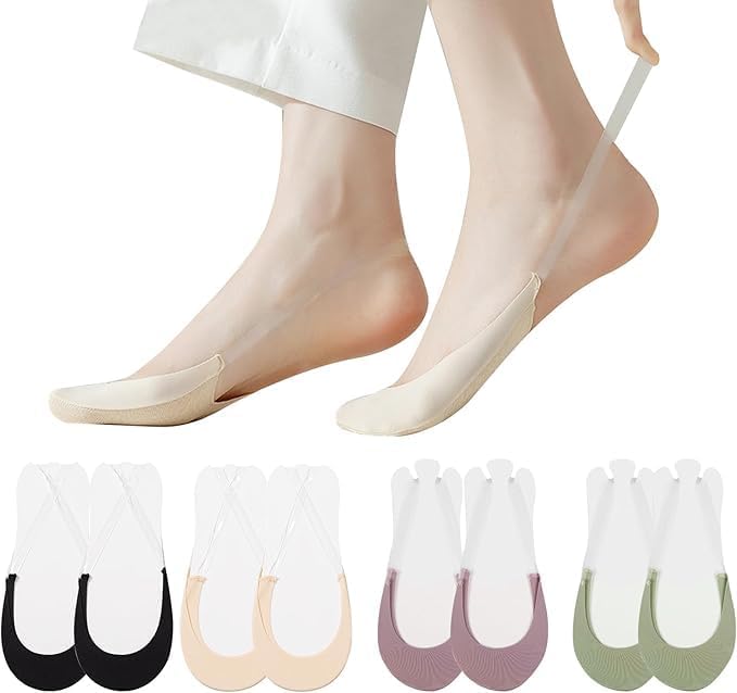 1 PAIR Toe Topper socks Women's Slingback Ballerina Socks, Invisible No Show Toe Mattress Pad Socks for Heels, Loafers, Flats, Boots, Beige-image-45