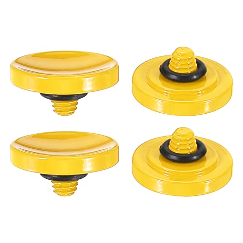 PATIKIL Camera Shutter Button, 4 Pack Soft Shutter Release Button Pure Copper Camera Button Concave suitable for Nikon for Fujifilm for Leica DSLR/SLR Camera, Yellow