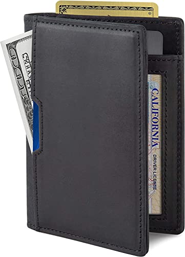Contacts Men's Slim RFID Blocking Leather Wallet Black - Image 3