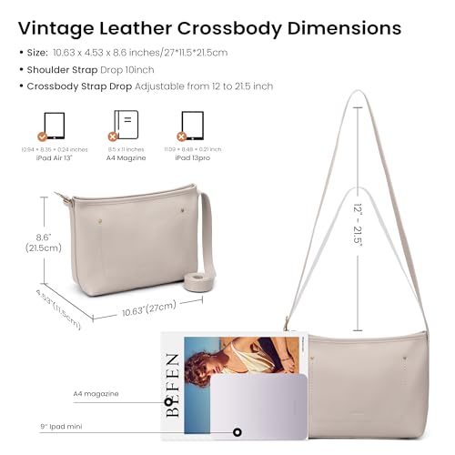 Image of befen Genuine Leather Purses for Women, RFID Medium Leather Crossbody Bags Shoulder Purse Handbags