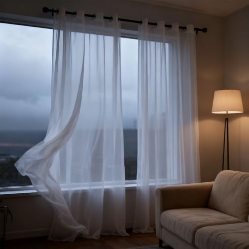 Cortinas modernas translúcidas para habitaciones oscuras que necesitan luz 2
