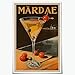 Martini cocktail wall art vintage poster French bartending decoration retro drinks picture canvas printing suitable for kitchen club bar cart decoration 8x12inch Unframed