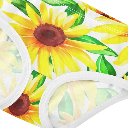 Orange Yellow Sunflowers Spring Girl Panties Cute Girls Underwear Toddler Cotton Fun Print Briefs Girls Undies 2t4