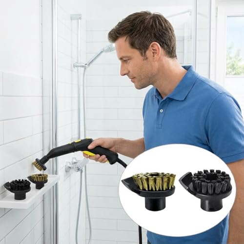 14 Stück Zubehör für Kärcher Dampfreiniger SC1 SC2 SC3 SC4 SC5, inkl. Mikrofaser-Tücher, Rundbürsten (Nylon & Messing), O-Ringe, Power-Düse & Winkeldüse