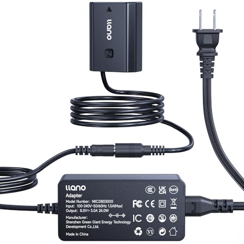 llano NP-FZ100 Dummy Battery AC Power Adapter Kit – for...