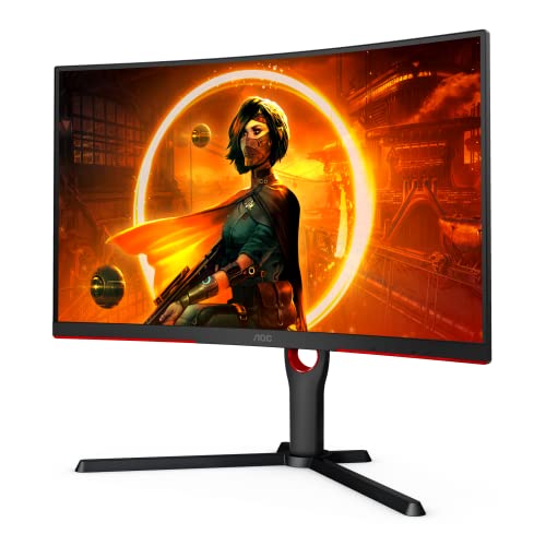 AOC Gaming CQ27G3SU - 27 Zoll QHD Curved Monitor, 165 Hz, 1ms, FreeSync Premium (2560x1440, HDMI, DisplayPort, USB Hub) schwarz/rot