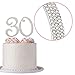 30 Cake Topper - Premium Silver Metal - 30th Birthday or Anniversary Party Sparkly Rhinestone Decoration Makes a Great Centerpiece - Now Protected in a Box