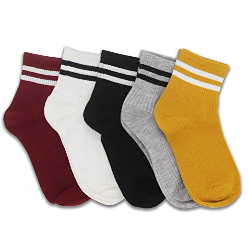 AOMIKS Meias listradas para mulher e menina, meias de algodão retro, para mulher, multicolorido
