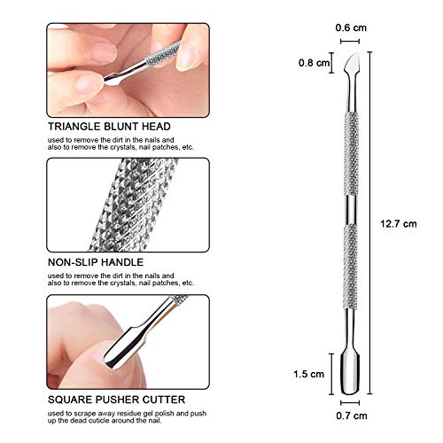 image for HOFASON Cuticle Pusher and Cutter - Professional Stainless Steel Dual 