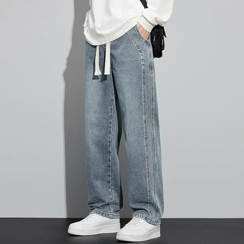 Jean pour homme coupe droite ample et pantalon de jogging décontracté coton - 2