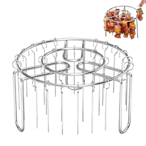 Doiyislem Parrilla para horno – Pincho de acero inoxidable con revestimiento antiadherente resistente al calor – Pincho vertical reutilizable de acero inoxidable para barbacoa verduras, pescado