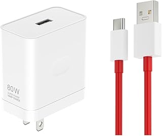 80W for Oneplus 11 10 Pro Charger SuperVooc Warp Charger 65W Wall Block for Oneplus 9 Pro 10T 10R 8T 8 7T 7 Pro Nord 2T CE 2 3 Lite N30 N20 N10 N300 6T Dash Charge One Plus Fast Charging 3.3ft Cable