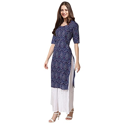 Image of Pinkmint Women's Crepe Grey Color Floral Printed Straight Kurti[NB-530357]