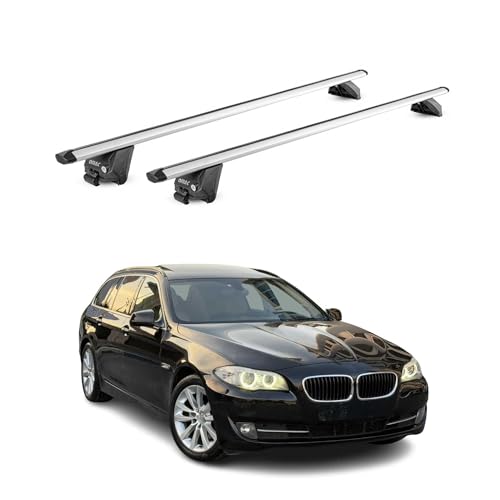 OMAC Dachträger Grundtäger kompatibel mit BMW 5er Touring F11 G31 2010-2025 Aluminium ABE 100kg Silber 2tlg Geschlossene Reling für Fahrradträger, Dachboxen, Skiträger Schwerlast-Abschließbar OMAC Dachträger Grundtäger kompatibel mit BMW 5er Touring F11 G31 2010-2025 Aluminium ABE 100kg Silber 2tlg Geschlossene Reling für Fahrradträger, Dachboxen, Skiträger Schwerlast-Abschließbar