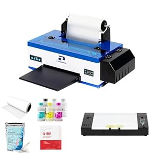 PUNEHOD A3 DTF Printer, R1390 Direct to Film Machine, White Ink Circulation System, Roller and Sheets Feeder, Compatible with Multiple Materials, Custom Clothing Printing (13″ Width Printer+Oven)