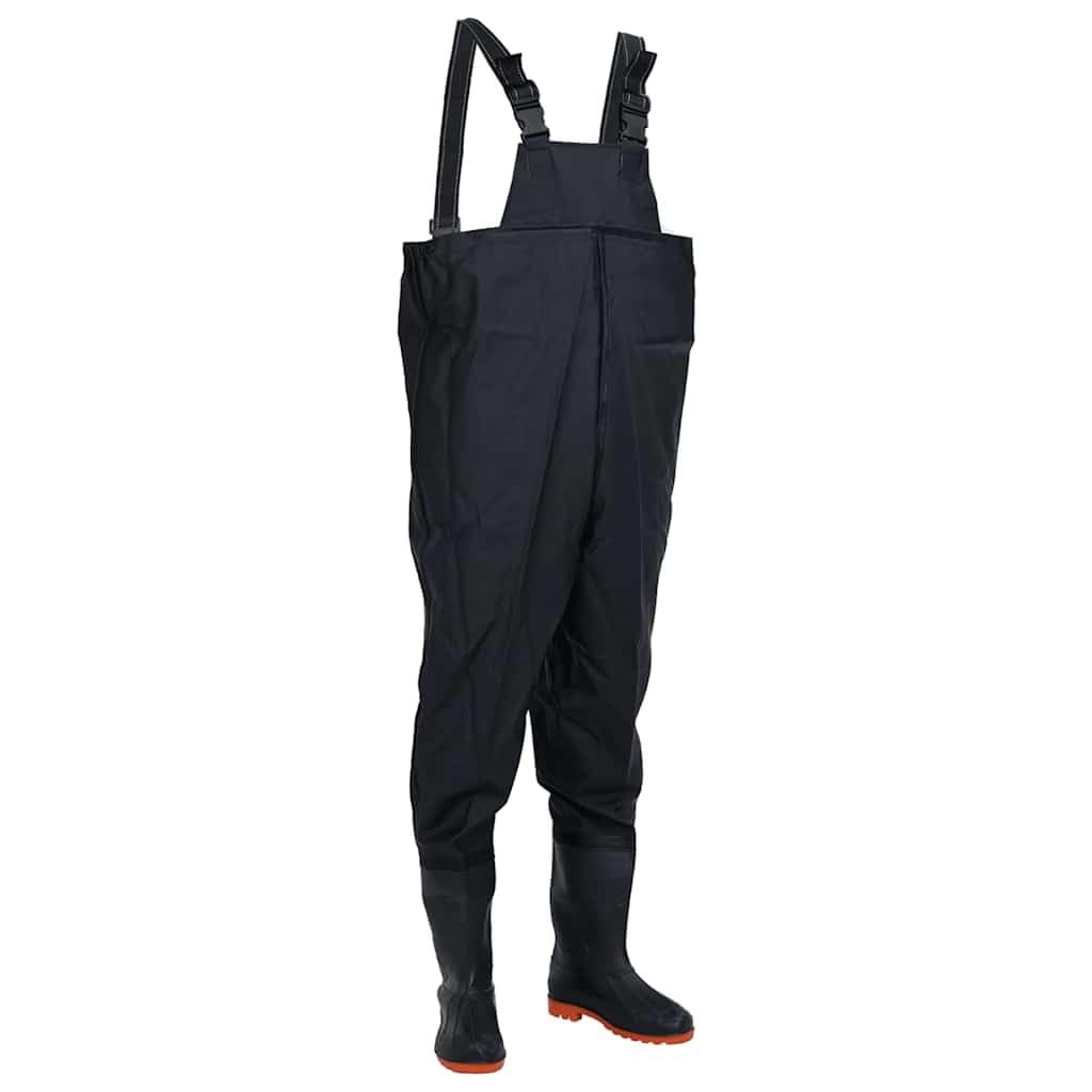 Salopette con stivali in poliestere rivestito in PVC, taglia 38, impermeabili, traspiranti, antiscivolo, per pesca, caccia, attività all'aperto, con stivali di gomma e suola