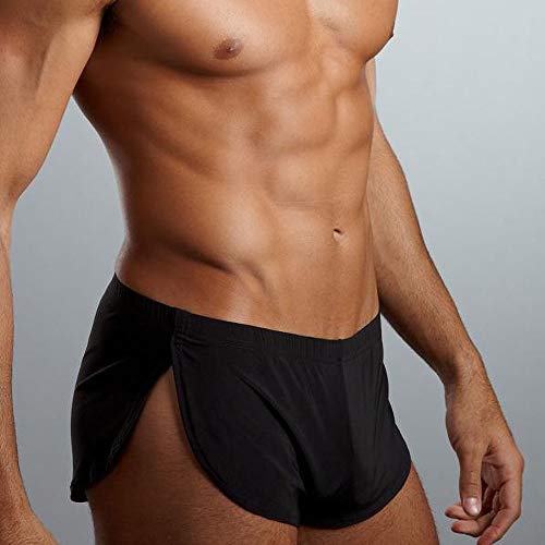Mendove Men's Silk Split Side Boxer Lounge Sleeping Shorts Breathable Underwear2