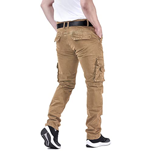Crazyfire Mens Khaki Pants Military Cargo Work Pants For Men Casual Slim Fit 34 #TOP1