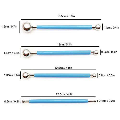 4Pcs Metal Ceramic Clay Ball Stylus Dotting Tools Ball Stylus Tools Dotting Sculpting Modeling Tools for Cake Fondant Decoration - Image 4