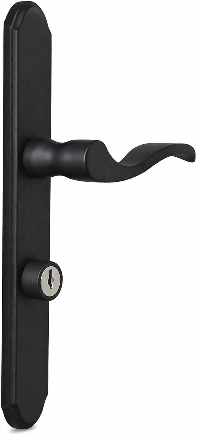 Matte Black Mortise Lever Latch with Deadbolt for Screen & Storm Doors – Keyed Entry, Reversible Handle, Easy Install, Compatible with VMT115MB Style