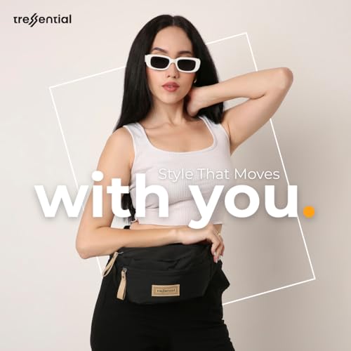 Image of Tressential Waist Bag for Men Women | Cross Body Fanny Pack Sling Bag for Hiking, Travel, Camping, Outdoor Sports, Cycling | Money Belt with Adjustable Strap (Black)